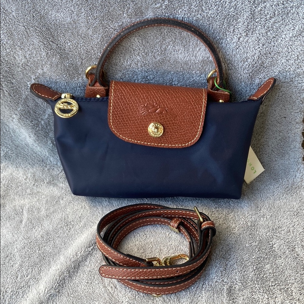 Longchamp Le Pliage Navy Canvas Cosmetics Case